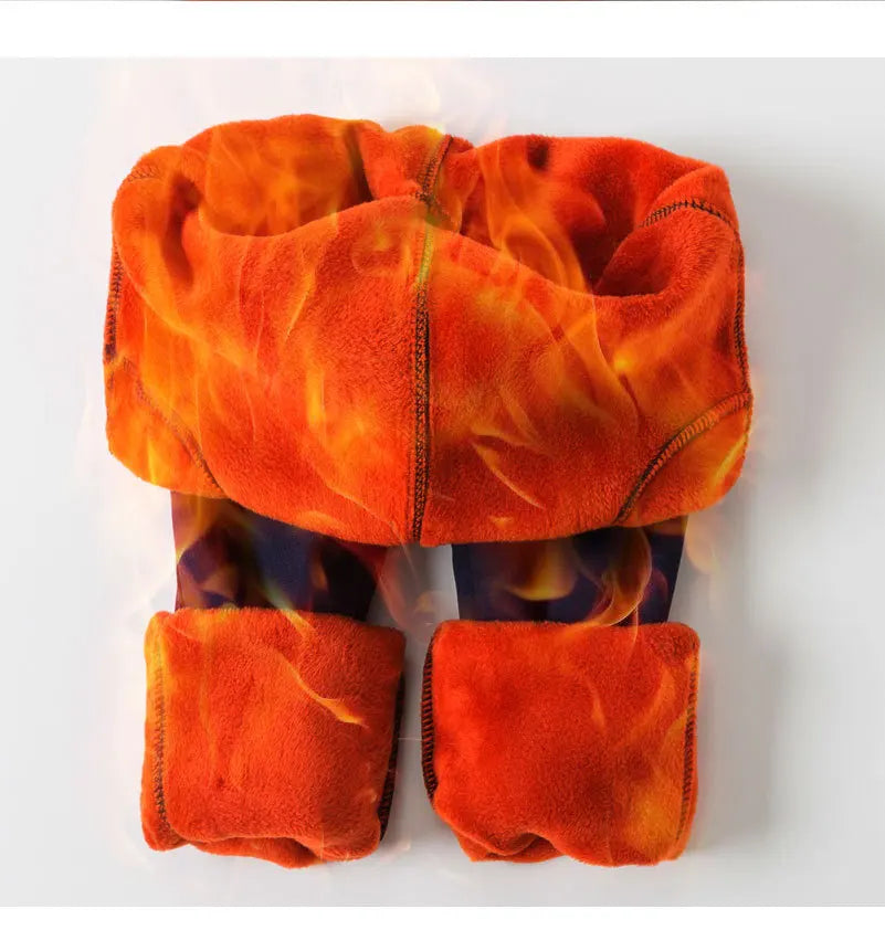 Winter Baby Girls Legging Plus Velvet Thickening Fleece Warm Leggings Pants for Girl Kids Winter Pants Trousers Children's Pants