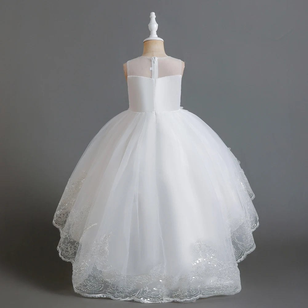 A train skirt Girl'S Sleeveless dresses  Tails Show dress Princess dress
