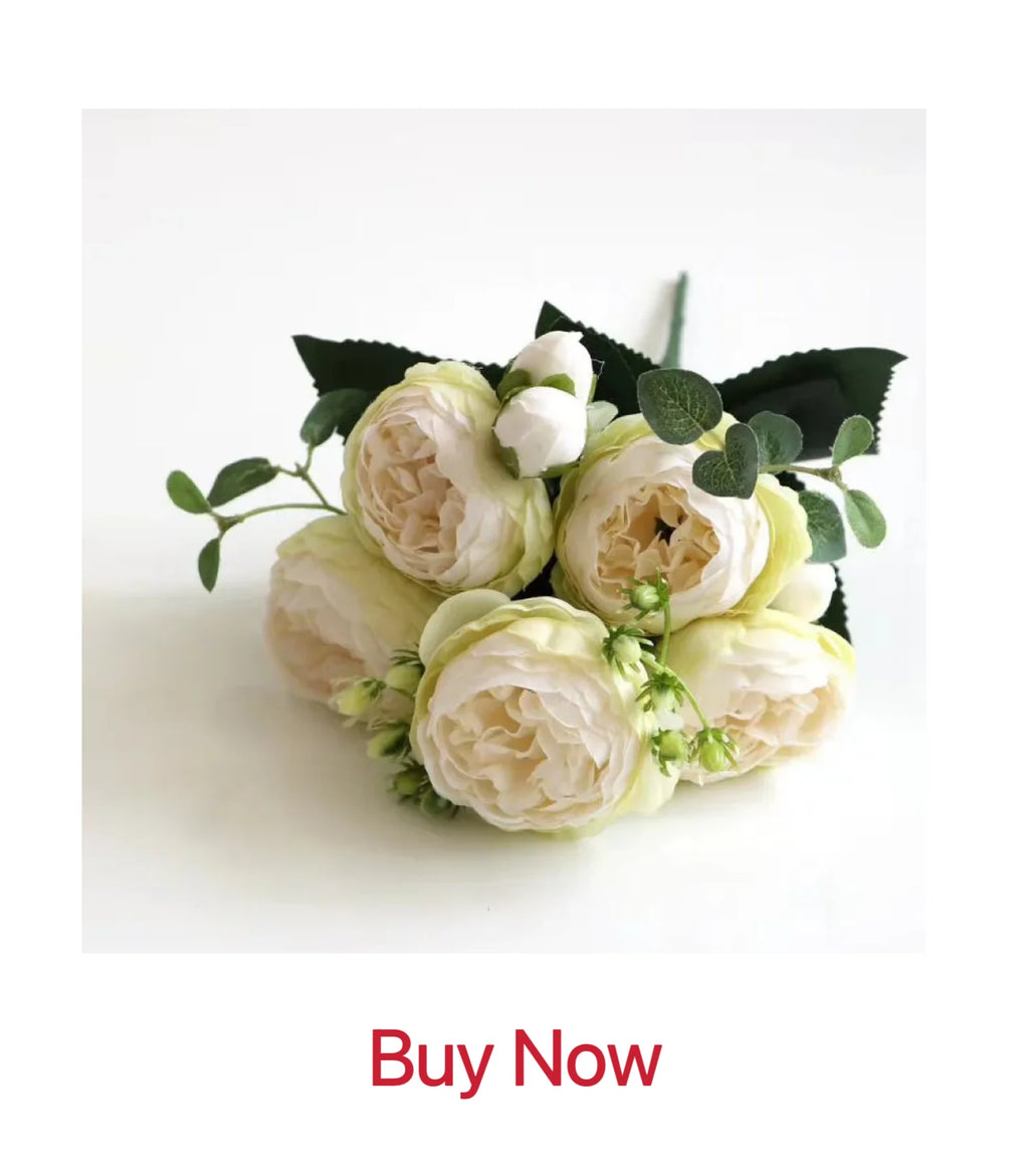 Fake Silk Peony Vases for Home Decor Christmas Garland Wedding Party Living Room Bouquet Decoration Accessory Artificial Flowers