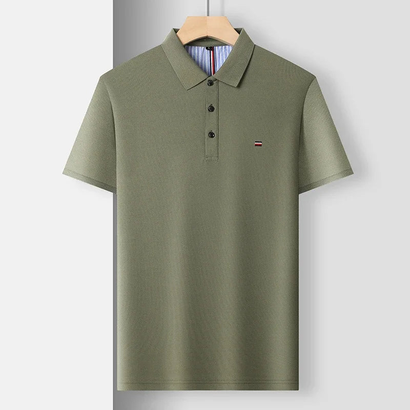 2025 New Cotton Summer Men's Casual Fashion Versatile Polo Shirt Breathable and comfortable embroidered top