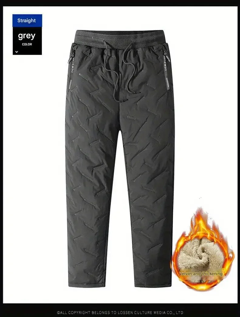 Winter Sweatwear Men Plush Thick Fleece Sweatpant Lambswool Thermal Trousers Casual Pants Waterproof Windproof Warm Cotton Pants