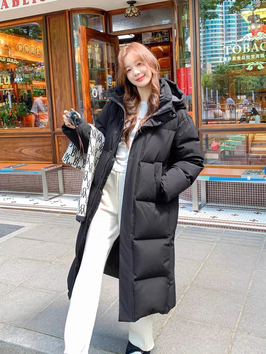 2025 Winter Women Jacket Coats Long Parkas Female Down Cotton Hooded Overcoat Thick Warm Jackets Windproof Casual Student Coat