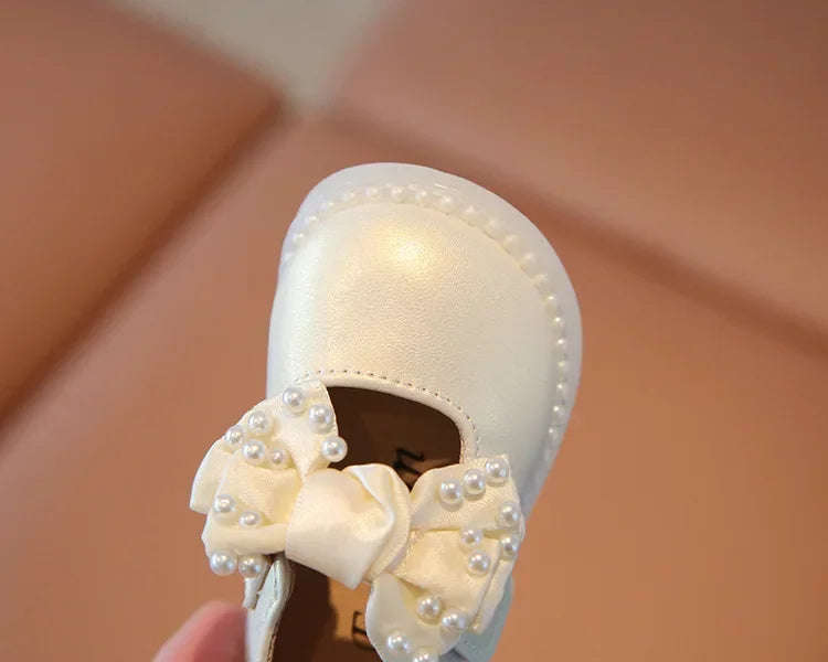 Baby Girls Big Bow Shoes Low Heel Flower Wedding Party Dress Shoes Princess Shoes For Kids Toddler