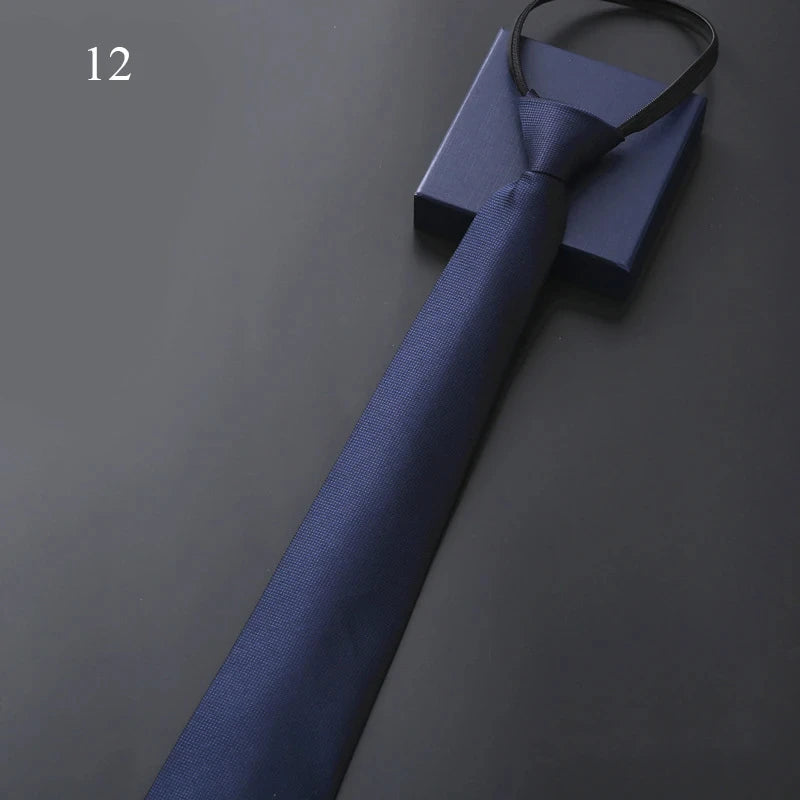 Elegant Blue Black Striped Men Shirt Business Dress Zipper Neck Lazy Ties Vestisens Accessories Wedding Groom