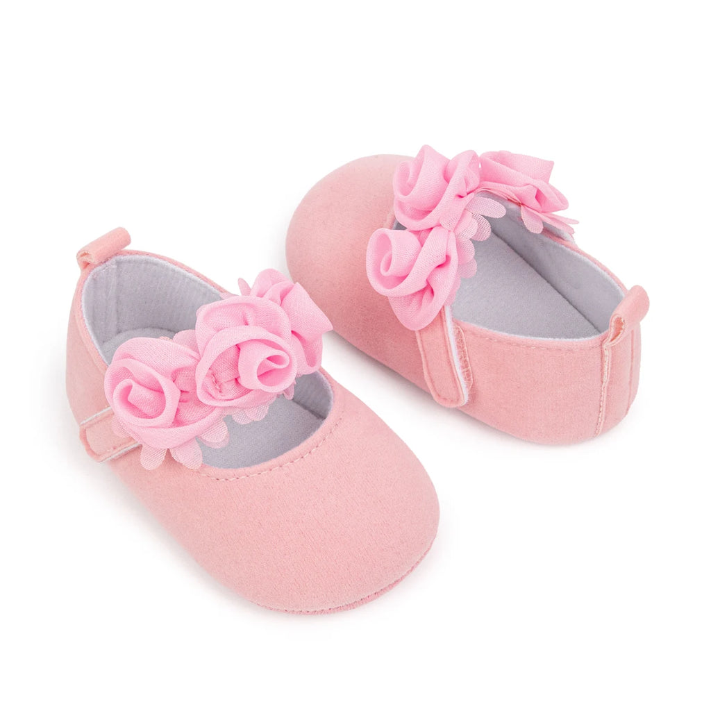 KIDSUN Cotton Sole Anti-slip Baby Shoes Moccasin Cute Flower Princess Girls Shoes Newborn Toddler First Walker Crib Shoes 0-18m