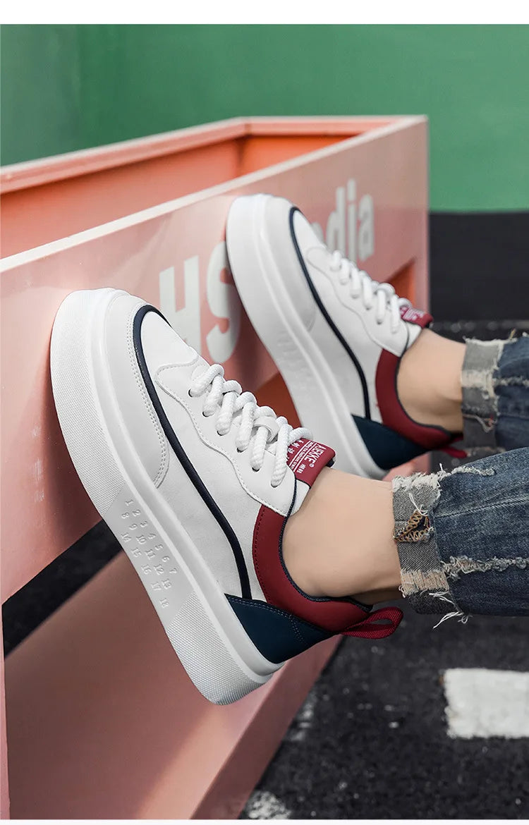 2025 New style fashionable and trendy white sneakers, versatile board shoes, thick-soled height-increasing casual men's shoes