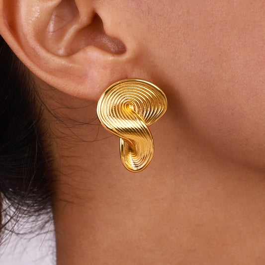 Uworld Twisted Ribbed Earrings Dainty Stud Earrings Knot Earrings Women's Accessories Gift for Her