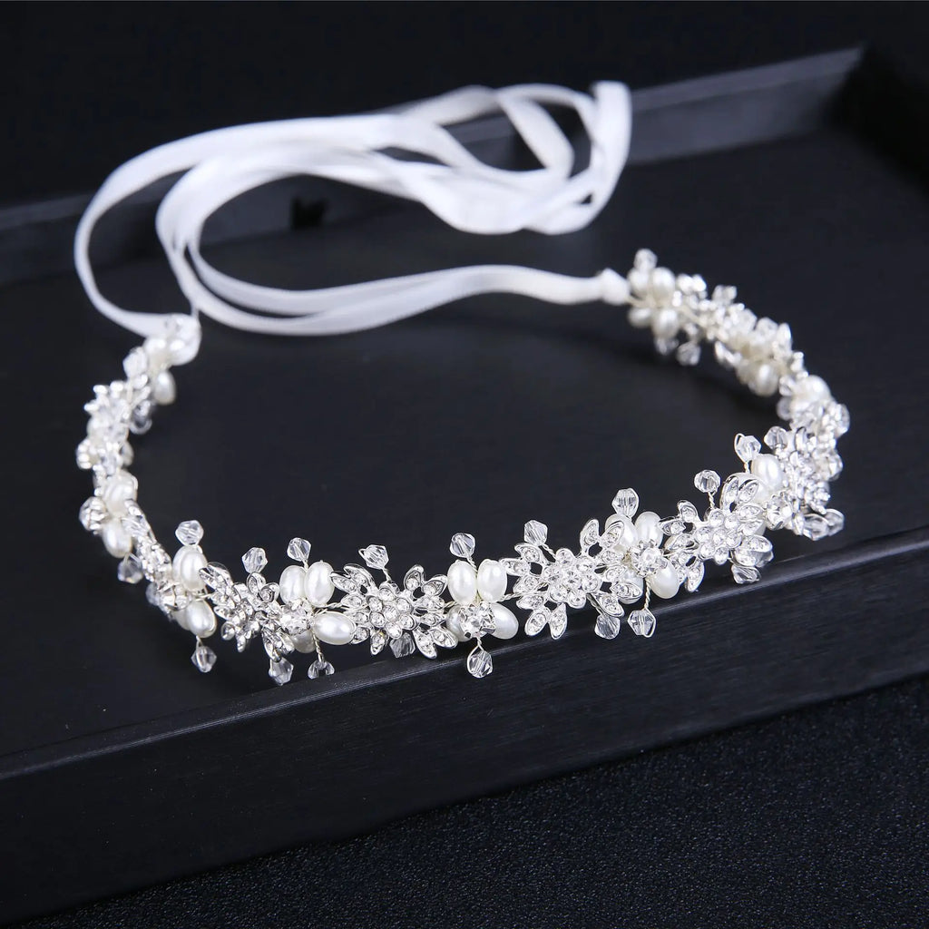Bridal Wedding Headbands Full Pearl and Rhinestones Tiaras Hairbands For Women Bride Bridal Wedding Hair Accessories Jewelry