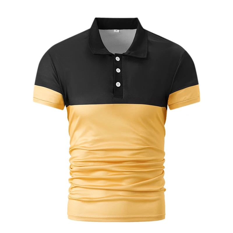 Summer Men's Short sleeved Polo Shirt Business Casual Collar T-shirt Plus Size Breathable Top European and American Plus size