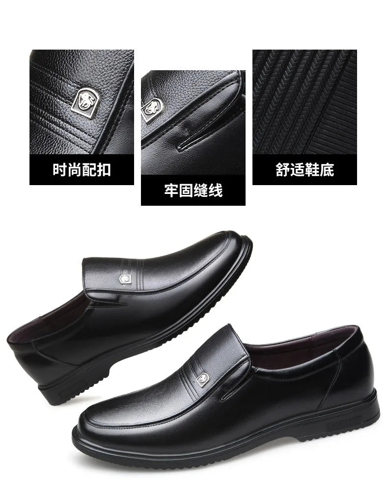 Leather Men Formal Shoes Luxury Brand 2025 Men's Loafers Dress Moccasins Breathable Slip on Black Driving Shoes Plus Size 37-46