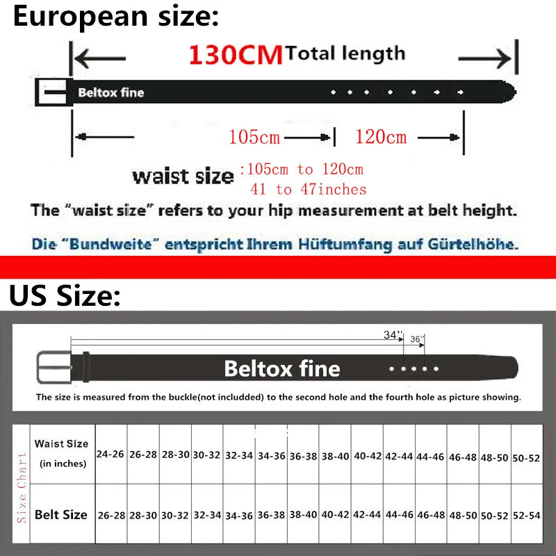 Men’s Genuine Leather Ratchet Dress Belt with Automatic Sliding Buckle Plus Size