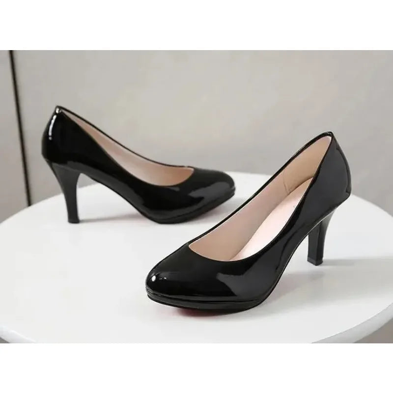 High Heels Shoes Women White Wedding Shoes Thick High Heels Fashion Party Pumps Footwear Yellow Red Big Size 35-41