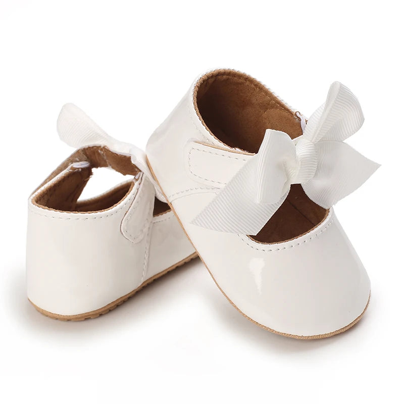 Cute White Lace Baby Girl Princess shoes  Baby Moccasins Moccs Shoes Bow Fringe Rubber Soled Non-slip Footwear Crib Shoes
