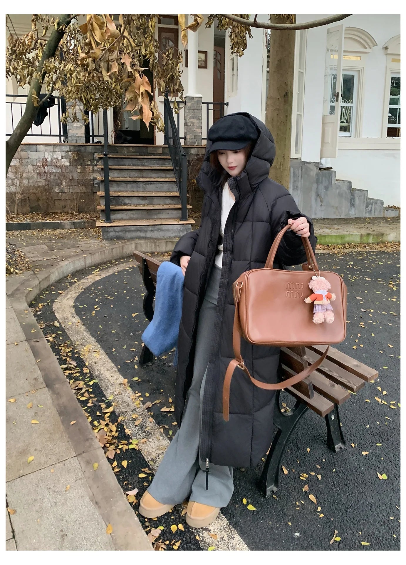 Long Coats Parkas Women Loose Zipper Hooded Jacket Thick Warm Casual Full Sleeve Elegant Spliced Jackets Autumn Winter