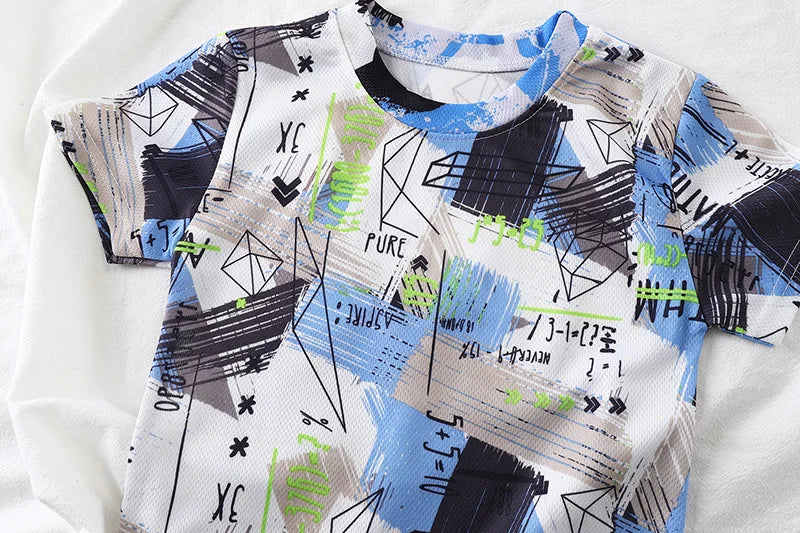 Summer Children's Camouflage Clothing Suit Boys Clothes Set Short Sleeve Sunscreen Quick Dry Boy Set