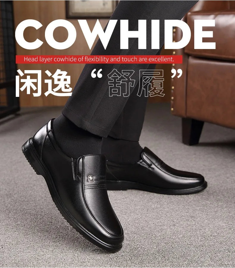 Leather Men Formal Shoes Luxury Brand 2025 Men's Loafers Dress Moccasins Breathable Slip on Black Driving Shoes Plus Size 37-46