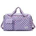 Fashion Large Capacity Checkerboard Pattern Duffle Handbag, Lightweight Travel Luggage Storage Bag, Portable Sports Fitness Bag