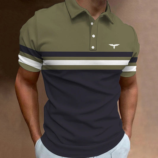 Summer Men Clothes Spell Color Short Sleeve Polo Shirt Men Casual Sport Lapel Tops Polo Shirt Men Polyester Quick Drying Polo .