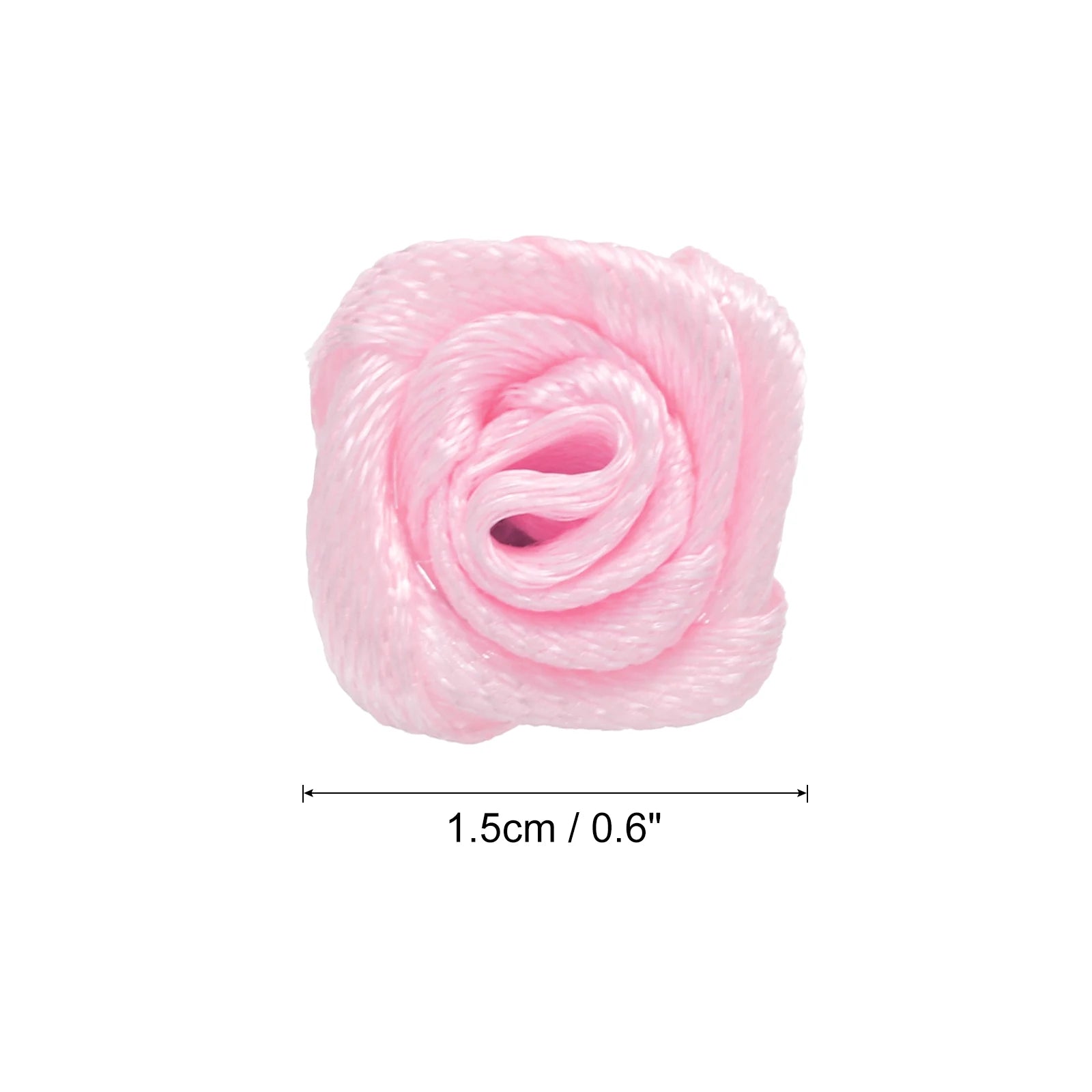 100Pcs 1.5cm Mini Satin Ribbon Roses Handmade Rolled Rosette Flower for DIY Crafting Accessories Sewing Wrapping Decoration