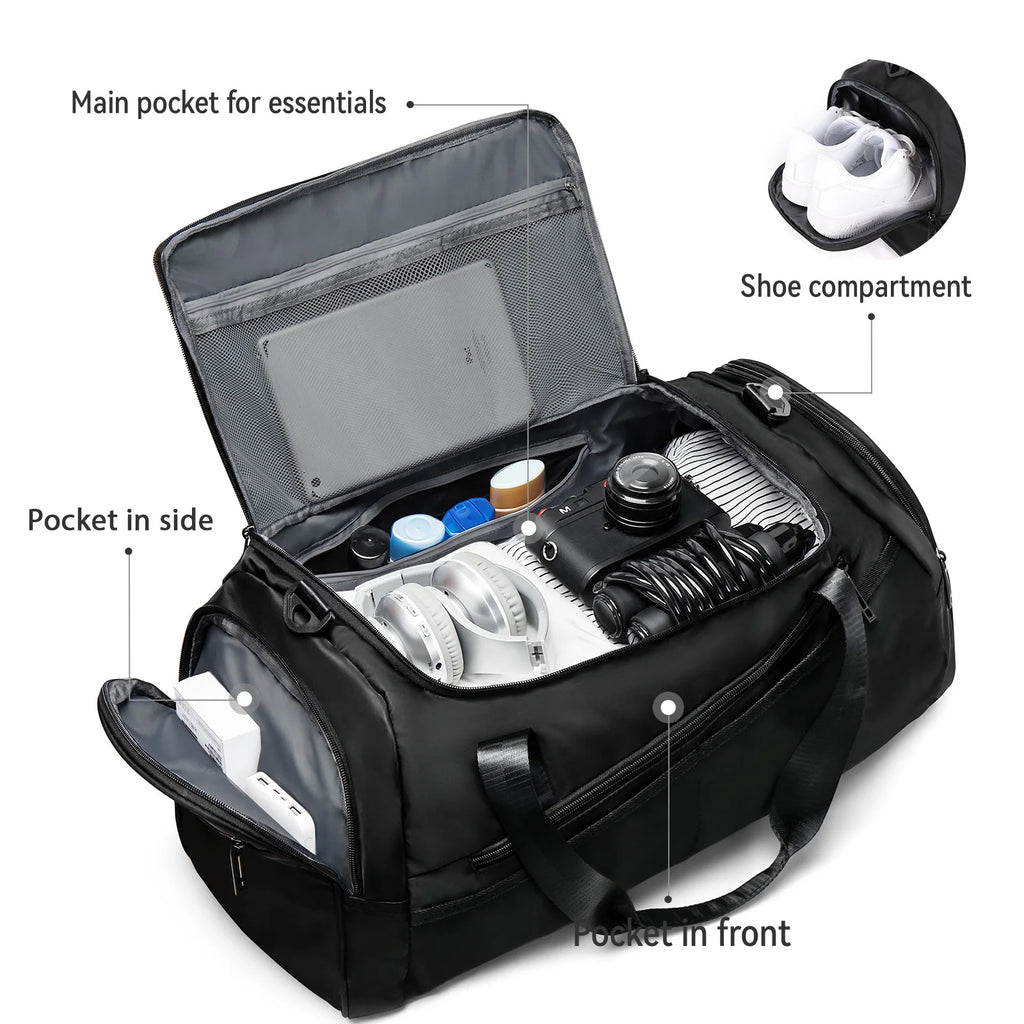 Trendy Large Capacity Short Distance Travel Bag, Portable Dry Wet Separation Sports Backpack Gym Yoga Shoulder Bag, Storage Bag