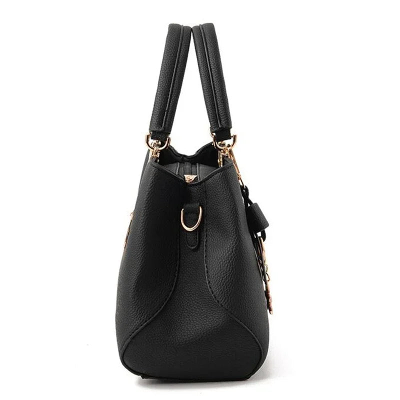 Women Messenger Bags With Flower Pendant Office Ladies Fashion Totes Pure Handbag For Female New Crossbody Shoulder Bags