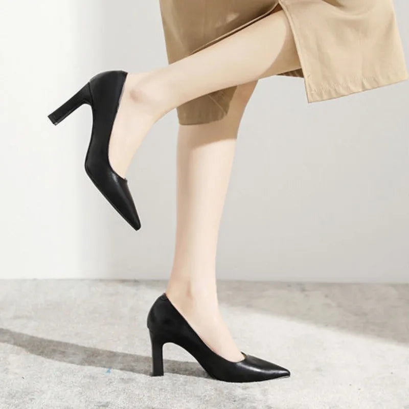 Sexy Shoes For Women Wedding Bride Shoe On Heeled Pumps Woman Black Pointed Toe High Heels 39 Young Casual Social Premium