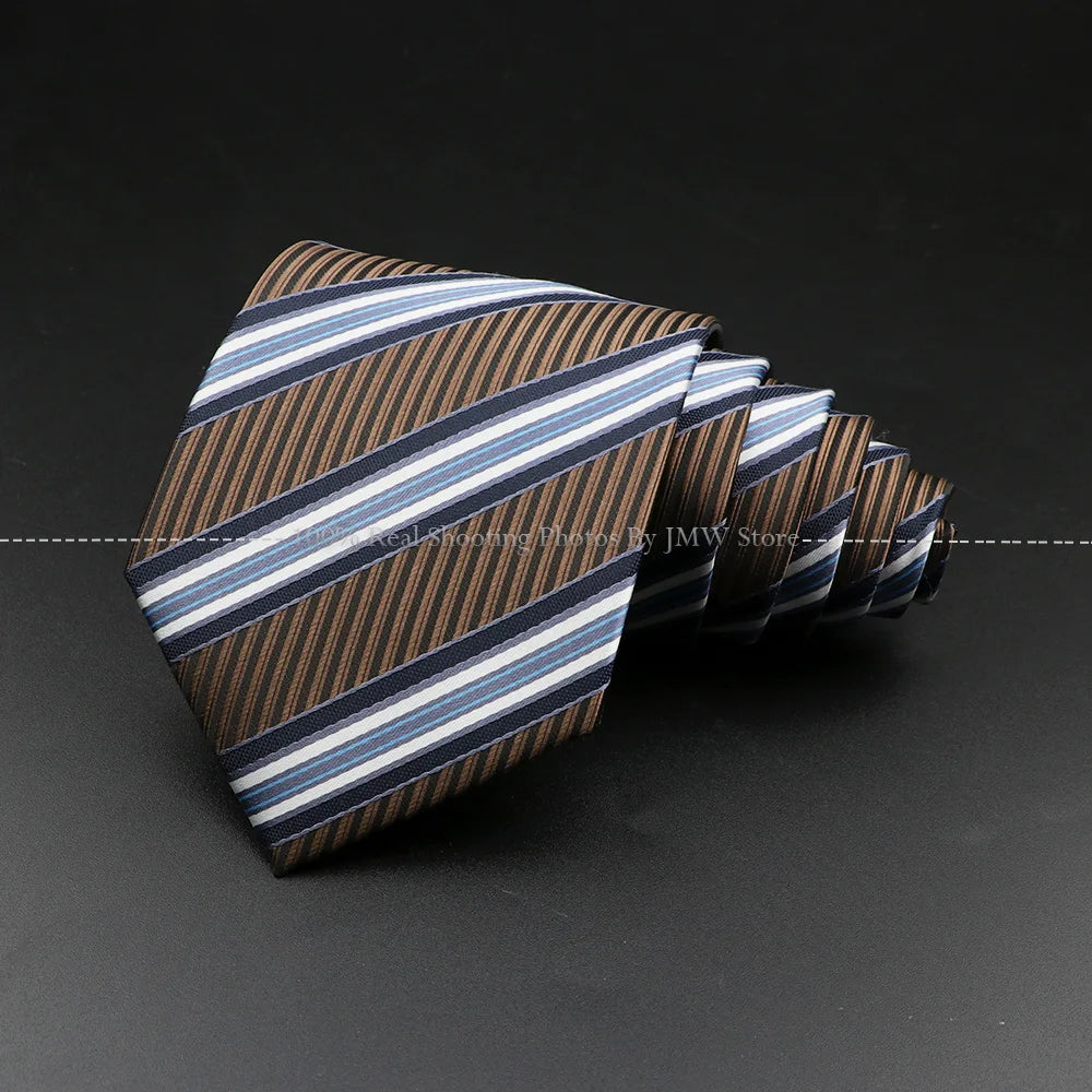 New Design Wedding Men Tie Brown Solid Striped Paisley Flower Neckties Men Business Dropshipping Groom Collar Accessories Gift