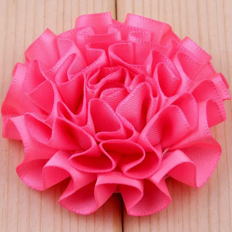 10PCS 5.5CM  Satin Artificial Lace Fabric Wedding Dress  Chiffon Flowers Bride Clothes Headwear Decoration