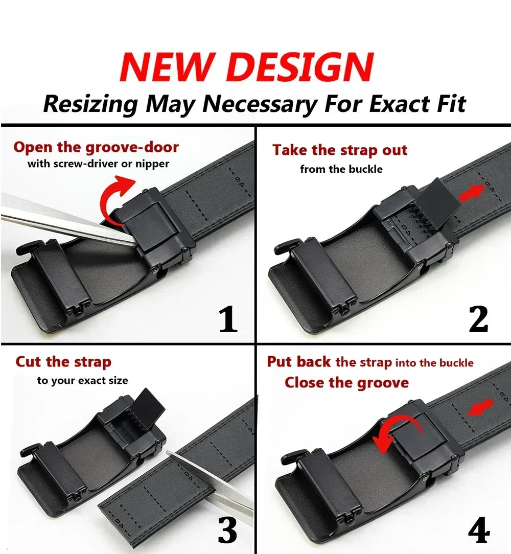 Men Belts Genuine Leather Luxury Famous Brand Belt Automatic Buckle Leather Mens Belt New Fashion Jeans Office Work Casual Belt