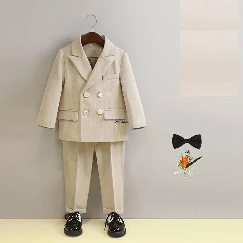 Flower Boys Photography Suit Baby Kids Formal Ceremony Costume Children Birthday Wedding Party Dress Performance Tuxedo Set
