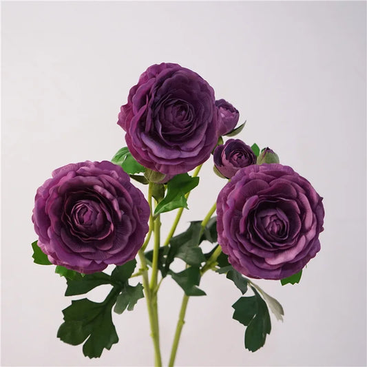 4Pc Hand Feel Moisturizing 3Heads Dew Lotus Artificial Real Touch Flowers Wedding Decor Bridal Bouquet Home Decoration Ornaments