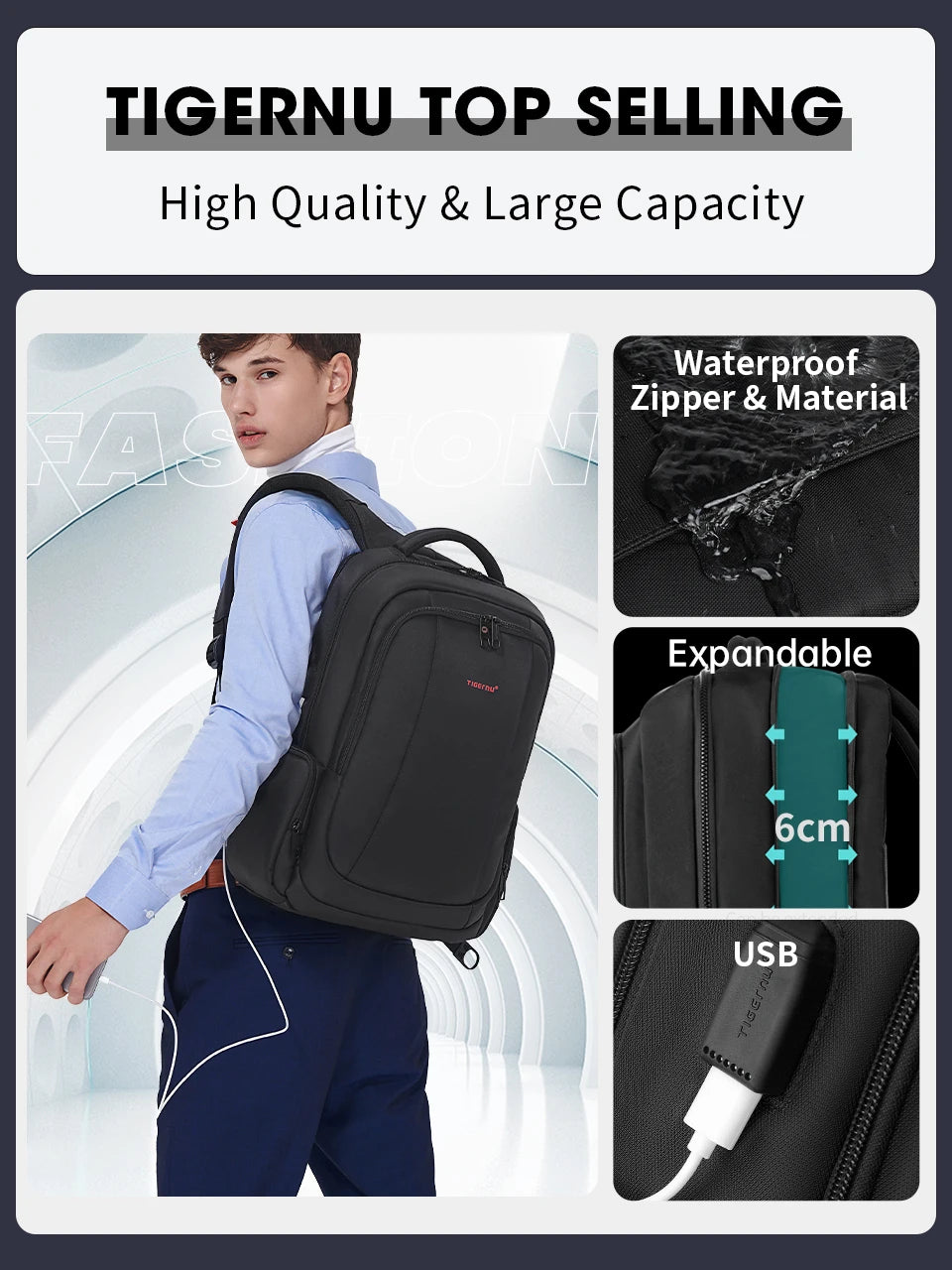 Lifetime Warranty Anti-theft Backpack Large Capacity Bag 15.6 17 19inch Laptop Backpack For Men Travel Backpack Women Bag Female