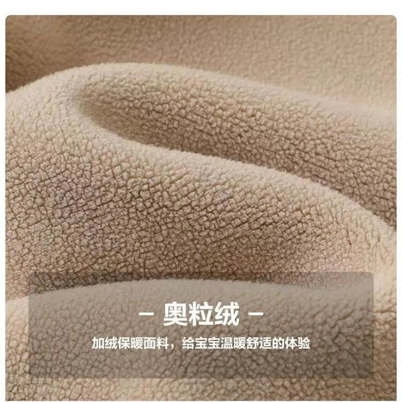 Winter New Children Thick Warm Fleece Pants Solid Kids Pp Pants Plus Thick Baby Trousers Boys Girls Casual Pants Clothes