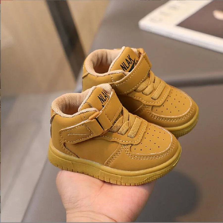 Autumn Winter New Children's Sports Shoes Boys' High Top Board Shoes Girls' Little White Fashion Children's Basketball Shoes