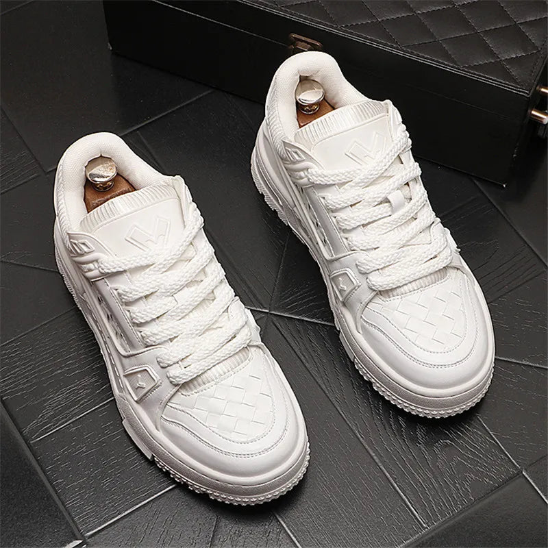 England Style Dress Wedding Party Shoes Fashion Designer Non-slip Leather Breathable Casual Business Men Sneakers T80