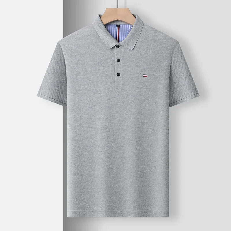 2025 New Cotton Summer Men's Casual Fashion Versatile Polo Shirt Breathable and comfortable embroidered top