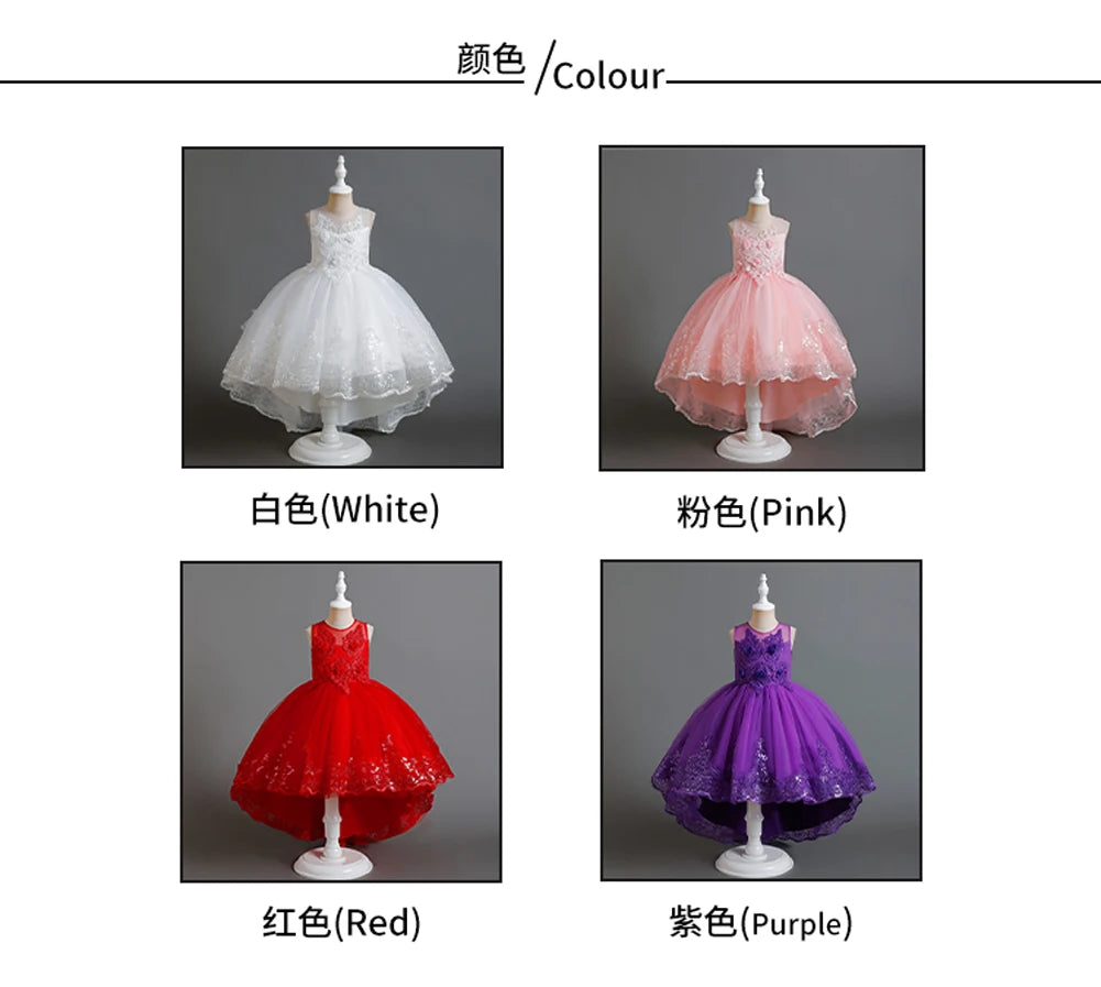 A train skirt Girl'S Sleeveless dresses  Tails Show dress Princess dress