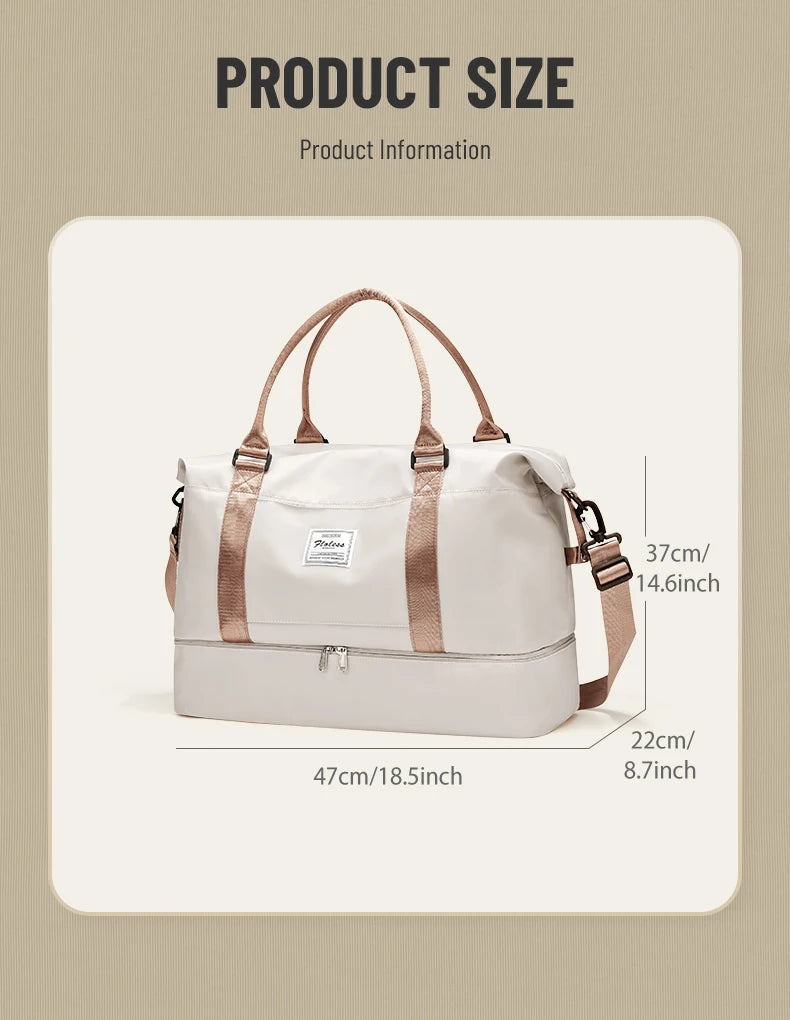 Weekender Bags for Women,Personal Item Travel Bag with Shoes Compartment,Overnight Travel Duffel Bag with Toiletry Bag