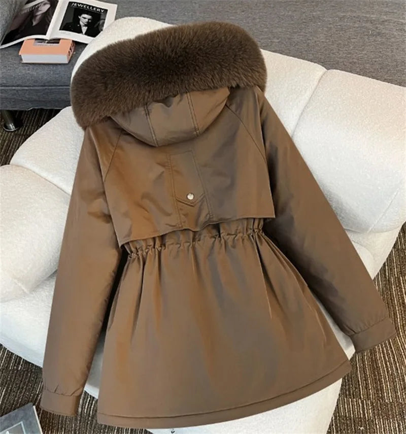 Winter Parkas Jacket Women 2025 New Fashion Korean Loose Hooded Thick Warm Casual Cotton Padded Coat Female Overcoat Casual Tops