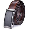Men’s Genuine Leather Ratchet Dress Belt with Automatic Sliding Buckle Plus Size