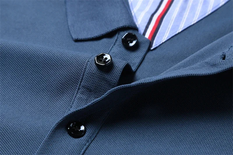 2025 New Cotton Summer Men's Casual Fashion Versatile Polo Shirt Breathable and comfortable embroidered top