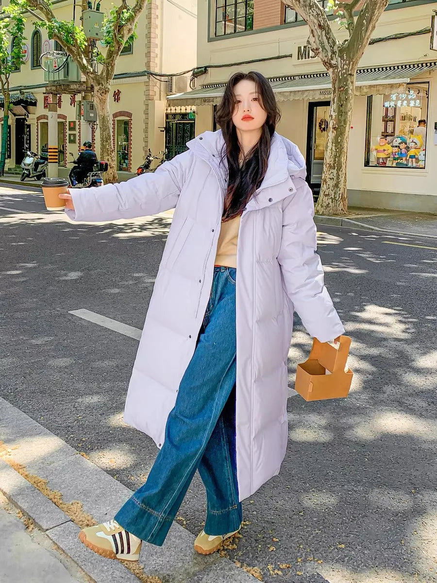 2025 Winter Women Jacket Coats Long Parkas Female Down Cotton Hooded Overcoat Thick Warm Jackets Windproof Casual Student Coat