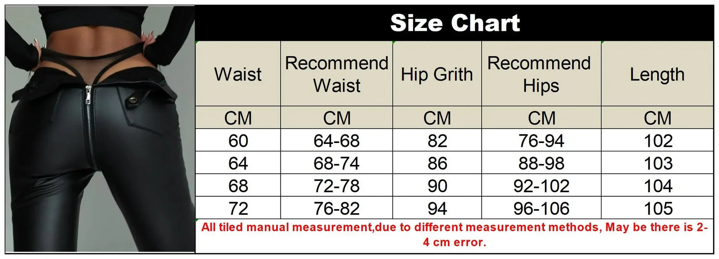 Winter Autumn Sexy Women PU Pants Black Fitness Slim High Waist Pencil Pants Zipper Streetwear Faux Leather Trousers for Women