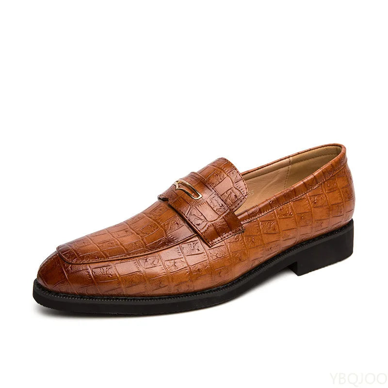 Men's Italian Classic Loafers – Red & Blue Leather Wedding Dress Shoes