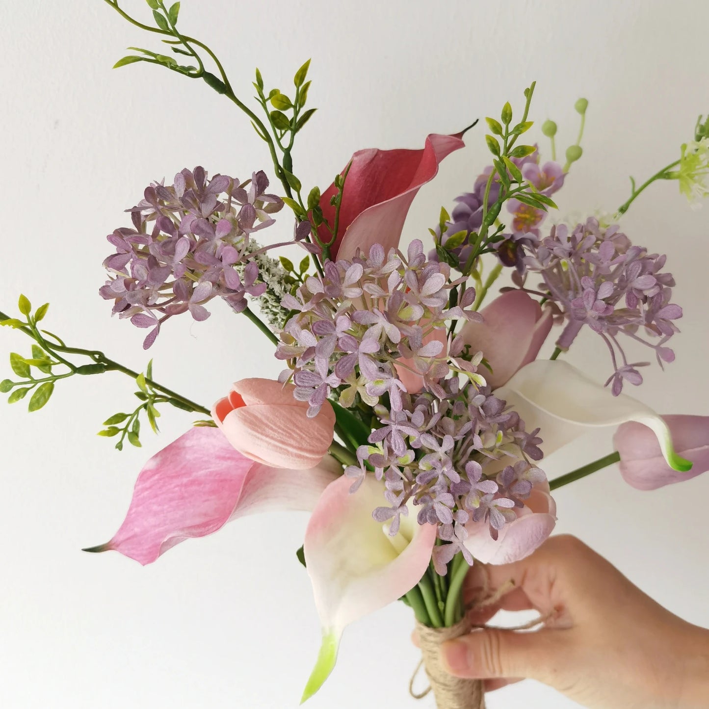 Ins Sle Purple Pink Handheld Flower Bouquet Artificial Flowers Wedding Photoaphy New Bride Home Decoration Arrangement