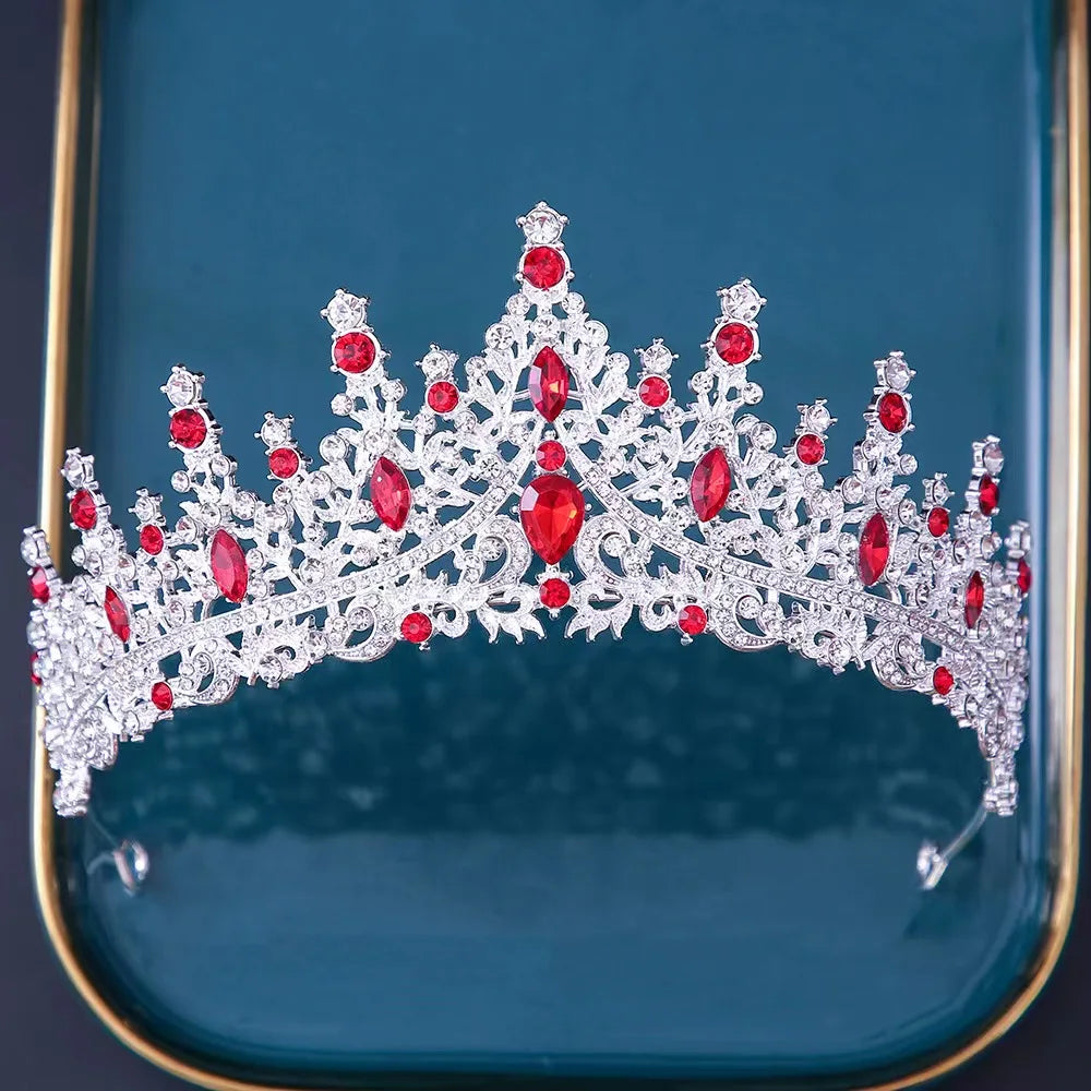 Baroque Crystal Tiaras And Crowns For Women Bride Rhinestone Prom Diadem Bridal Wedding Hair Accessories Jewelry Crown Tiara