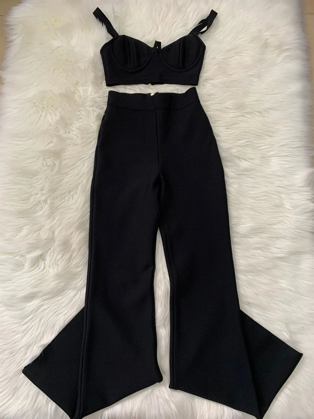 High quality Blue Two Pieces Set Bodycon Rayon Bandage Set Evening Party Sexy Fashion Outfit