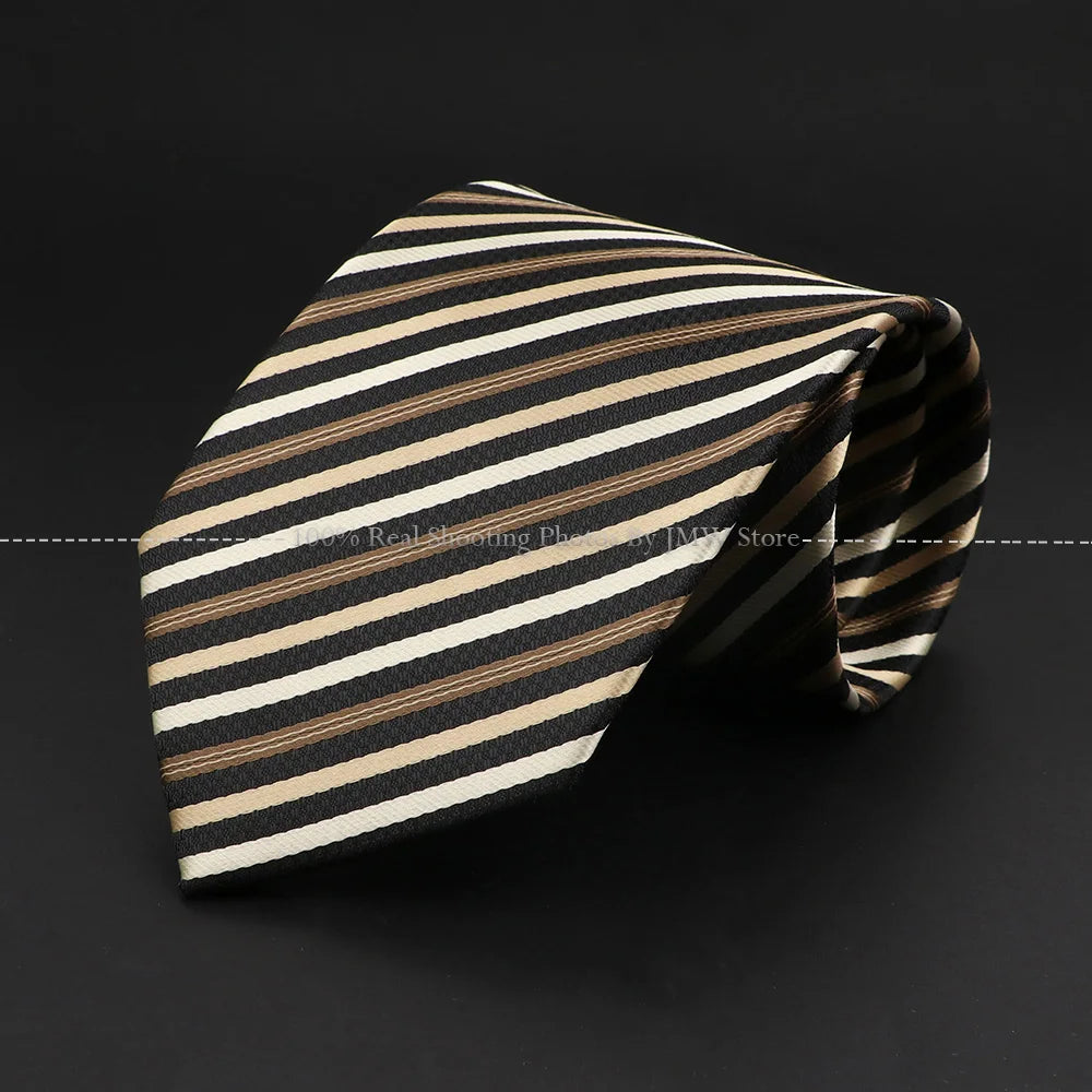 New Design Wedding Men Tie Brown Solid Striped Paisley Flower Neckties Men Business Dropshipping Groom Collar Accessories Gift