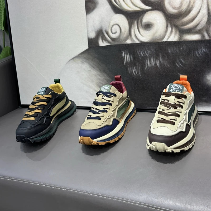 Men's Sneakers Shoes for Men Platform Sports Shoes Sports and Leisure Casual Sneaker Non-slip Fashion Wear-resistant Loafers