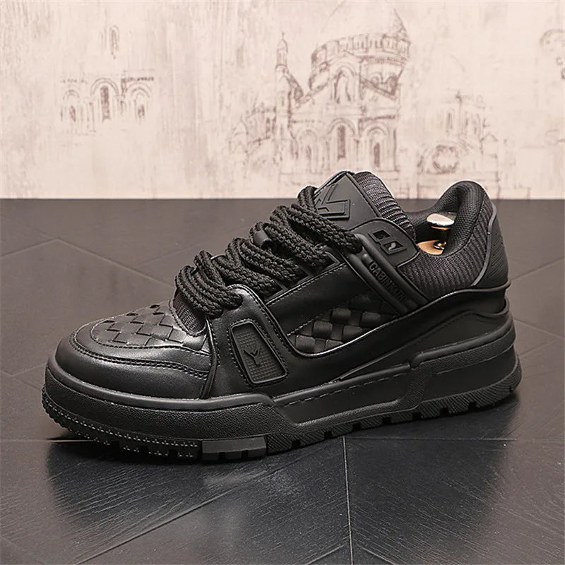 England Style Dress Wedding Party Shoes Fashion Designer Non-slip Leather Breathable Casual Business Men Sneakers T80